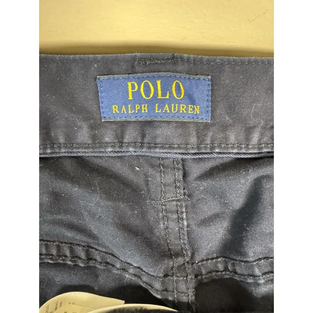 Polo Ralph Lauren Mens Pants 42x32 Black Classic Fit Cotton Chino Casual